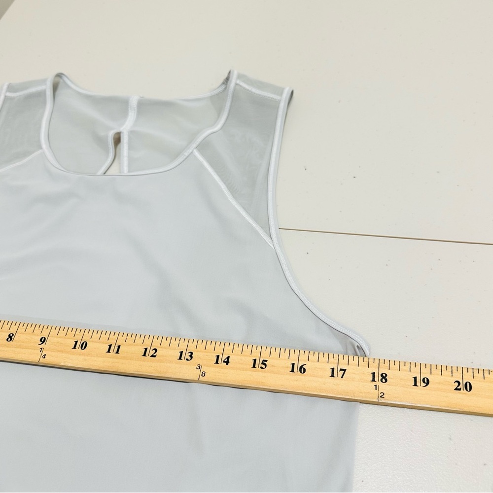 Lululemon Grey tank‎ top open back running, lightweight, mesh panels size: M - Picture 4 of 6
